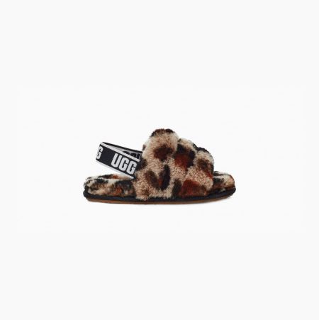 UGG Fluff Yeah Brown Slides for Kids (BDTS96142)